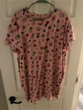 Girls' Pink Candy & Stars Short Sleeve Nightshirt